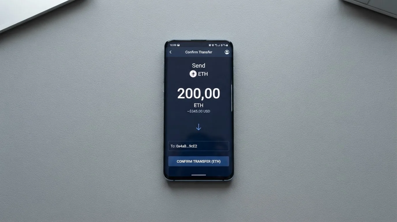 Телефон с экраном перевода стейблкоина