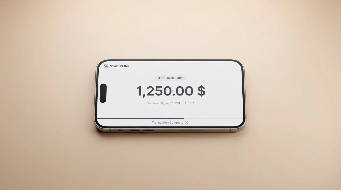 Телефон с экраном перевода стейблкоина